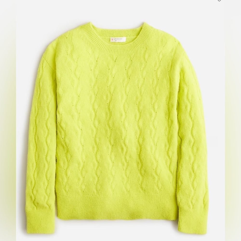 NWOT J. Crew Crewcuts Girls' supersoft cable-knit sweater. Size S (6-7).